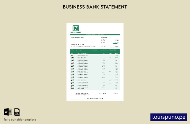 plantilla de extracto bancario de NORTHWEST Savings Bank lista para imprimir